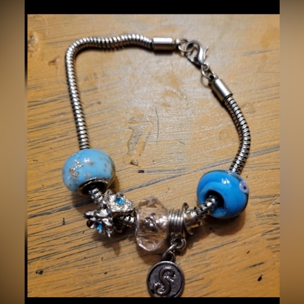 Blue and Silver Charm Bracelet
